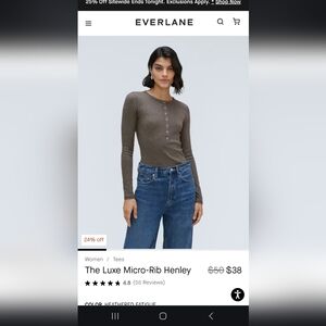 LOT OF 2 Everlane luxe pima cotton long sleeve Henley shirts